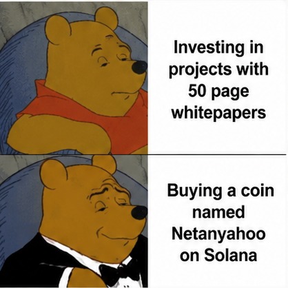 Tuxedo Pooh: Buying a coin named Netanyahoo on Solana